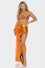 Metallic Sequin Crop Top & Skirt Set - Image 2