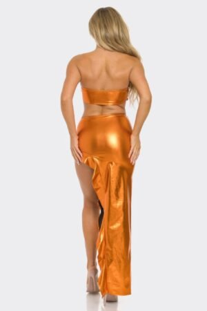Metallic Sequin Crop Top & Skirt Set Metallic Sequin Crop Top & Skirt Set