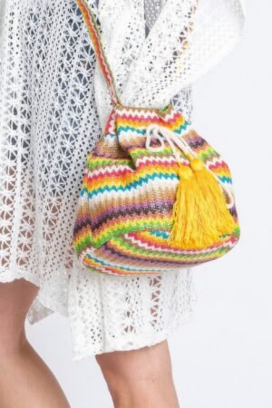 Multi Color Chevron Bucket Bag Multi Color Chevron Bucket Bag