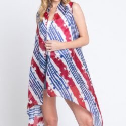 Diagonal Stripes & Stars American Flag Design Vest
