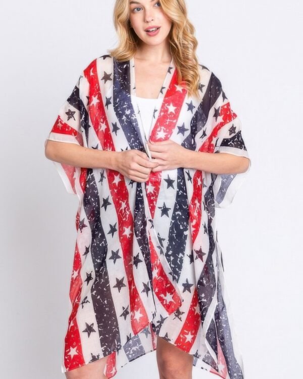 Stripe And Star American Flag Kimono