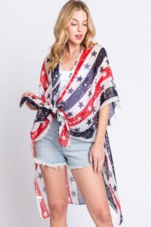 Stripe And Star American Flag Kimono Stripe And Star American Flag Kimono