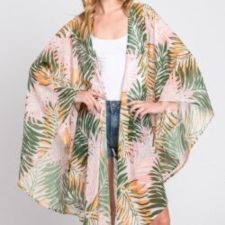 Tropical Print Cover Up Shawl for Women