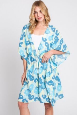 Floral Print Cover Up - Self-Tie Open Front