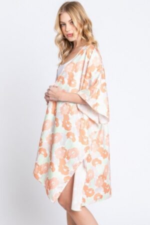 Floral Print Cover Up | Self-Tie Open Front Floral Print Cover Up | Self-Tie Open Front