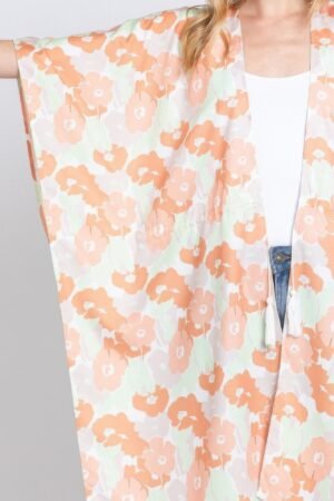 Floral Print Cover Up | Self-Tie Open Front Floral Print Cover Up | Self-Tie Open Front