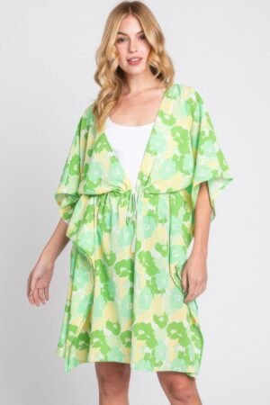 Floral Print Cover Up | Self-Tie Open Front Floral Print Cover Up | Self-Tie Open Front