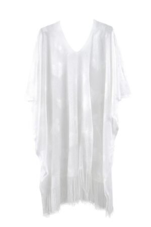 Floral Lace Poncho With Tassel Floral Lace Poncho With Tassel