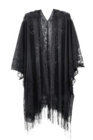 Floral Lace Kimono With Tassel Floral Lace Kimono With Tassel