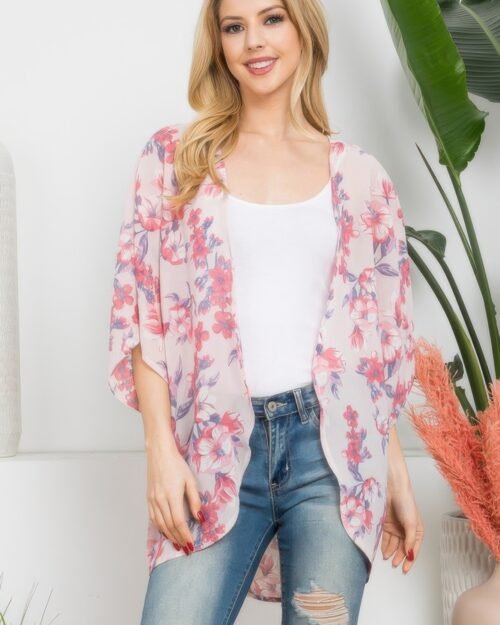 flower print kimono