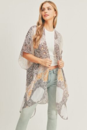 Allover Mixed Print Kimono Allover Mixed Print Kimono