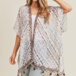Multi Dash Pattern Tassel Kimono