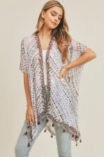 Multi Dash Pattern Tassel Kimono - Image 3