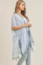 Multi Dash Pattern Tassel Kimono - Image 6