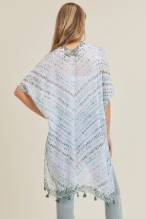 Multi Dash Pattern Tassel Kimono Multi Dash Pattern Tassel Kimono