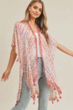 Multi Dash Pattern Tassel Kimono - Image 11