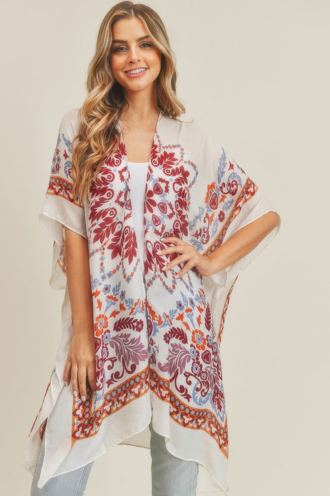 WH2250192.jpg Bohemian Print Kimono - Image 1