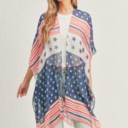Multi Striped American Flag Kimono