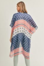 Multi Striped American Flag Kimono - Image 4