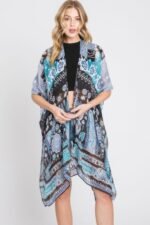 Geometric Boho Print Kimono - Image 3