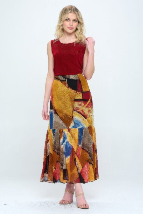 Mesh Romance Tiered Print Skirt