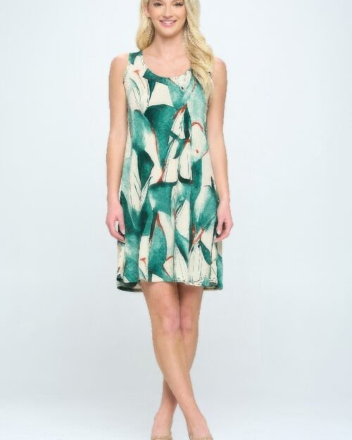 Patterned Sleeveless Mini Dress for Women