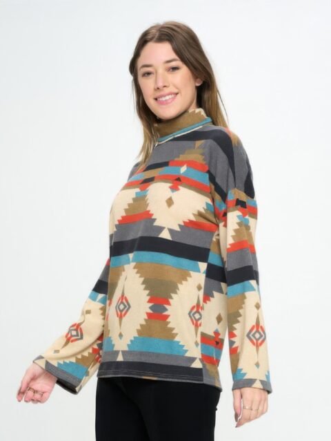 Mir Wide Sleeve Mock Nk Top