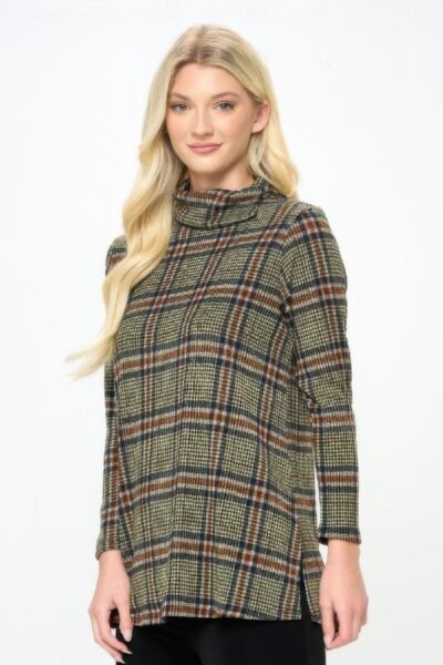 Mir Split Mock Neck Top