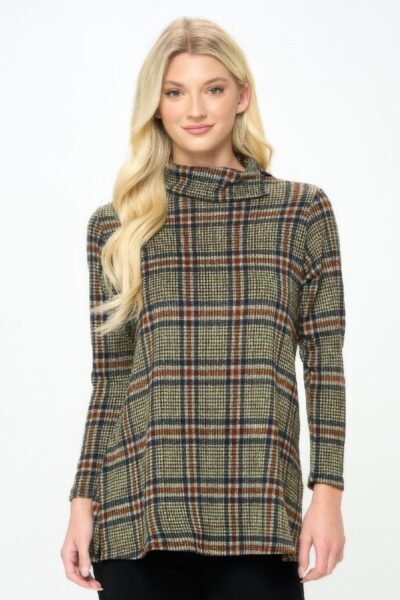 Mir Split Mock Neck Top