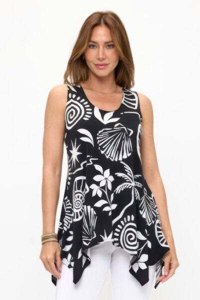 Women’s Shark Bite Hem Tank Top – Made in USA