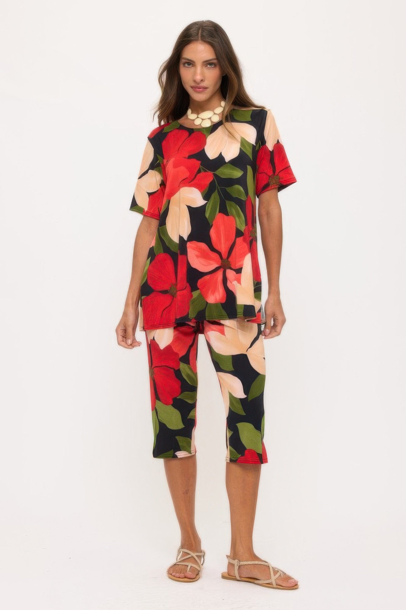 Plus Size Bns Capri Pants Set