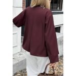 Double Breasted V Neck Trench Long Sleeve Coat