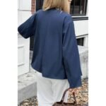 Double Breasted V Neck Trench Long Sleeve Coat