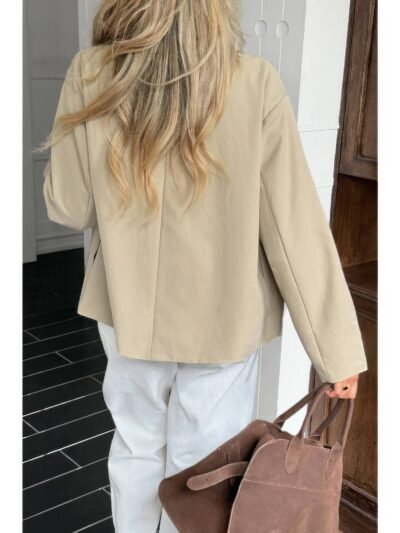 Double Breasted V Neck Trench Long Sleeve Coat Double Breasted V Neck Trench Long Sleeve Coat