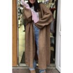 Solid Open Front Knit Long Body Cardigan