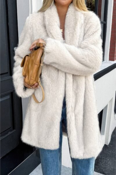 Solid Fluffy Faux Fur Shaggy Long Body Outwear