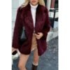 Faux Fur Fuzzy Fleece Lapel Open Front Coat