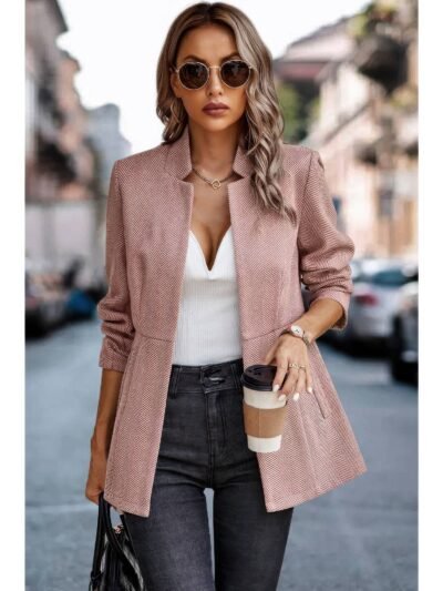 Solid Pocket Long Sleeve Elegant Wool Coat Solid Pocket Long Sleeve Elegant Wool Coat