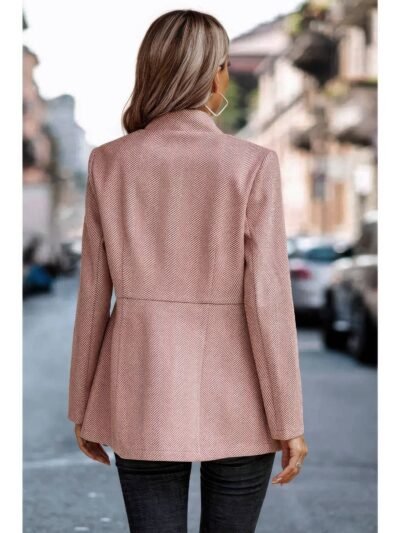 Solid Pocket Long Sleeve Elegant Wool Coat Solid Pocket Long Sleeve Elegant Wool Coat