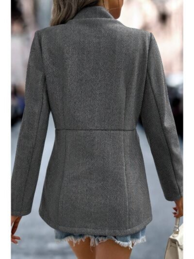 Solid Pocket Long Sleeve Elegant Wool Coat Solid Pocket Long Sleeve Elegant Wool Coat