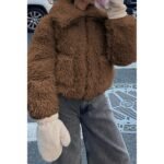 Solid Fleece Cropped Cozy Fuzzy Fur Jacket