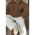 Solid Fleece Cropped Cozy Fuzzy Fur Jacket