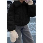 Solid Fleece Cropped Cozy Fuzzy Fur Jacket