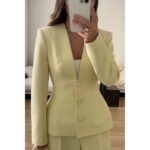 Women’s Tailored Long Sleeve Blazer – V-Neck Blazer