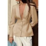 Women’s Tailored Long Sleeve Blazer – V-Neck Blazer - Image 12