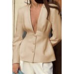 Women’s Tailored Long Sleeve Blazer – V-Neck Blazer - Image 15