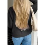 Knit Solid V Neck Button Pockets Sweater - Image 13