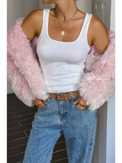 Solid Long Sleeves Elegant Faux Fur Jacket Solid Long Sleeves Elegant Faux Fur Jacket
