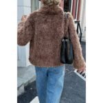 Solid Long Sleeves Elegant Faux Fur Jacket - Image 9