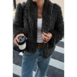 Solid Long Sleeves Elegant Faux Fur Jacket - Image 10
